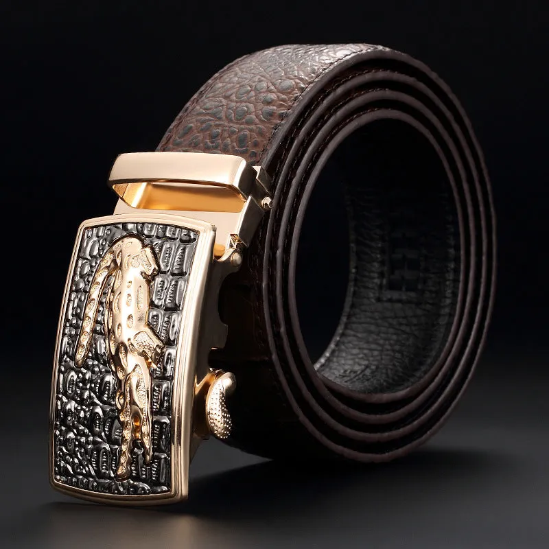 Men's Genuine Leather Belt Crocodile Pattern Belt Man's Belt Belt Wholesale Automatic Buckle Pant Belt