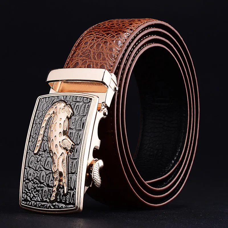 Men's Genuine Leather Belt Crocodile Pattern Belt Man's Belt Belt Wholesale Automatic Buckle Pant Belt