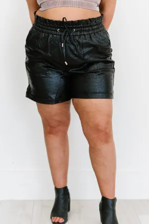 Misguided Trust Faux Crocodile Shorts