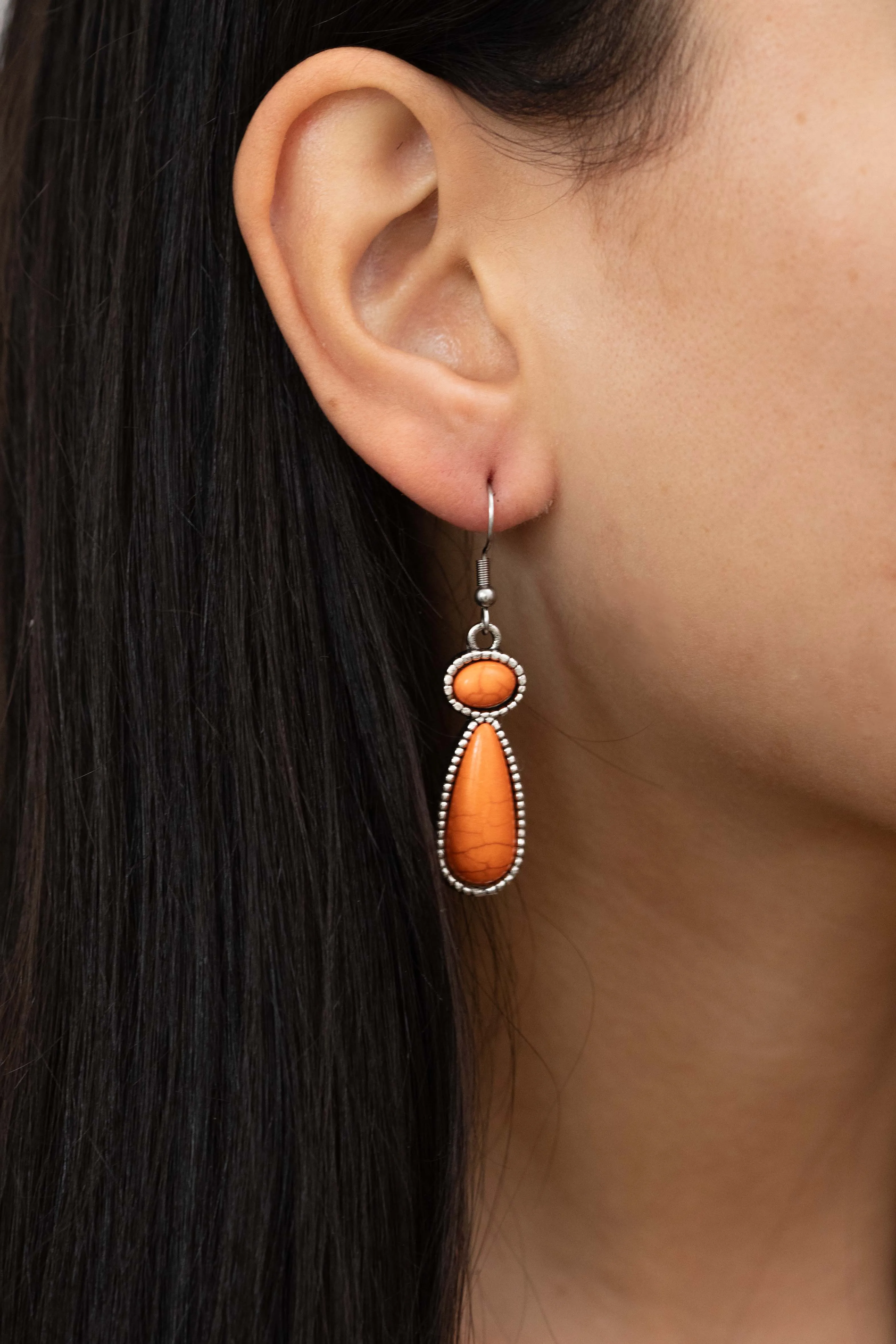 Orange stone Earrings