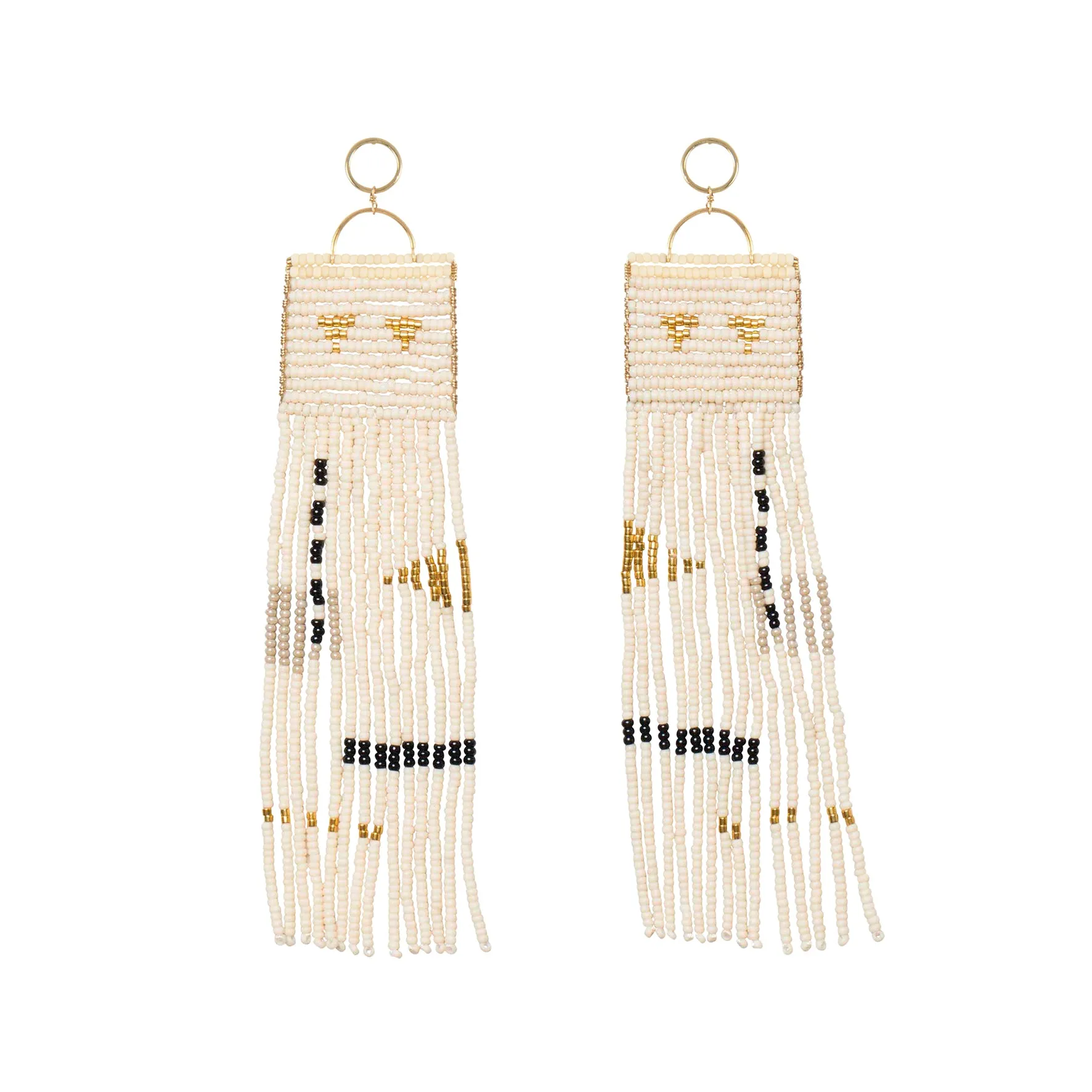 Pembetatu Earrings - PINK/GOLD/BLACK/TAUPE