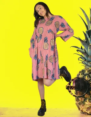 "Pineapple Fizz" Oversized Baby Doll Dress