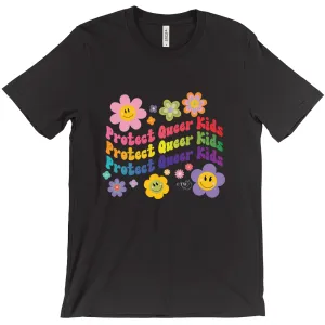 Retro Flowers Protect Queer Kids Tee