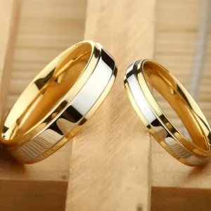 Simple Couple Titanium Steel Wedding Rings women men's jewelry anniversary marriage Best Fashion Gift