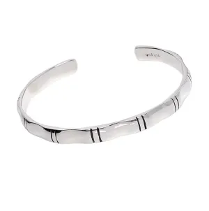 Sterling Silver Plain Bangle Bracelet for Men and Women