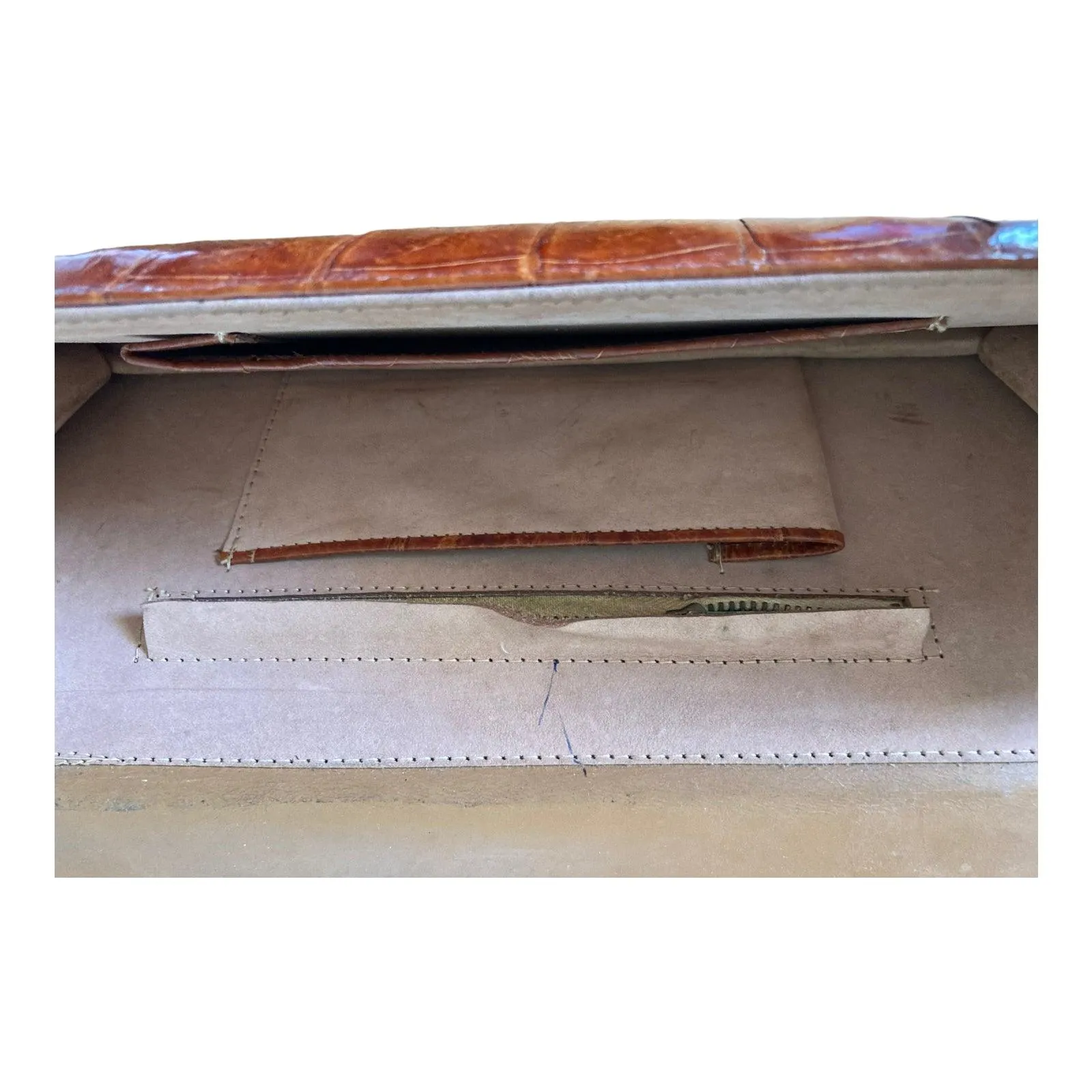 Vintage Leather Tan Clutch Bag