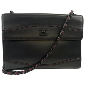 Women's Chain Lambskin Shoulder Bag Black