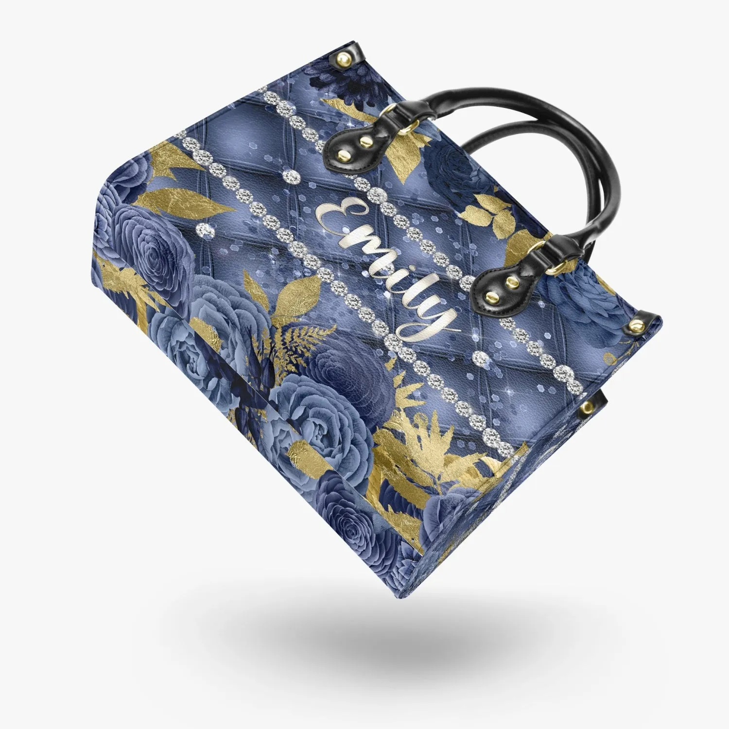 Women's Tote Bag - Navy Floral - Personalised